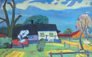 Bohumír HEROT (1914 - 1976), Pejzaż z zabudowaniami, ok. 1950