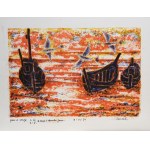 Gabriel ZENDEL (1906 - 1992), Łodzie na morzu, 1971