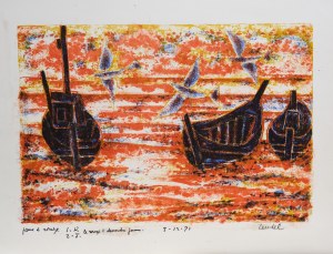 Gabriel ZENDEL (1906 - 1992), Łodzie na morzu, 1971