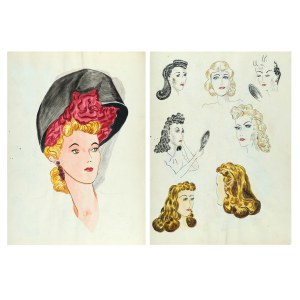 Therese LUDWIG, Portrét dámy / Studie ženských hlav (oboustranná práce), 1945 - 1946