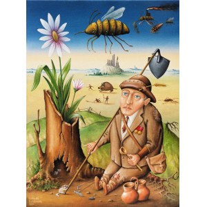 Romuald KUŁAKOWSKI (1958), POSTINDUSTRIALNY ODPOCZYNEK ROLNIKA MOTYKOWEGO, 2020
