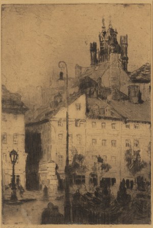 Zofia Stankiewicz (1862 Ryzhiv, Ukraina - 1955 Warszawa), Plac Zamkowy w Warszawie, przed 1939