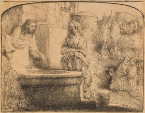 Rembrandt van Rijn (1606 Lejda - 1669 Amsterdam), Chrystus i Samarytanka przy studni, 1658