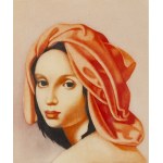 Tamara Lempicka (1894 Mosca - 1980 Cuernavaca, Messico), Donna con turbante rosso, 1956 ca.