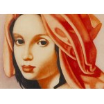 Tamara Lempicka (1894 Mosca - 1980 Cuernavaca, Messico), Donna con turbante rosso, 1956 ca.