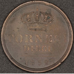 Italy. 1852 Naples 10 Tornesi 1852 Ferdinando