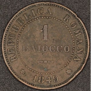 Vatican. 1849 1 Baiocco - Papal States