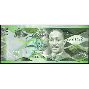 Barbados. 2017 5 Dollars