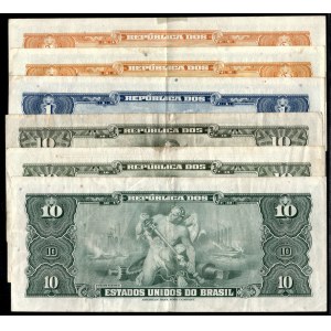 Brazil. 1956-65 - 1 2 10 Cruzeiros - 6 Pieces