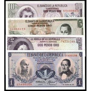 Kolumbia. 1973-1981 1 2 5 10 pesos - 4 sztuki
