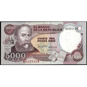 Colombia. 1990 5000 Pesos