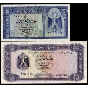 Libyen. 1961 25 Piaster &amp; 1972 1/2 Dinar