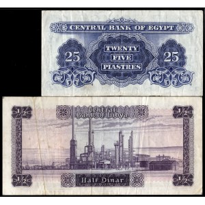 Libyen. 1961 25 Piaster &amp; 1972 1/2 Dinar