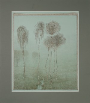 Emilie MEDIZ- PELIKAN (1861-1908), Brzozy nad strumykiem, ok. 1900