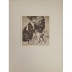 Franz VON BAYROS (1866-1924), Dama w gronostajach z dwórką, 1912