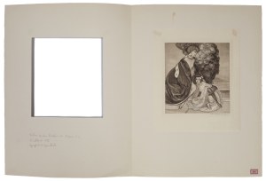 Franz VON BAYROS (1866-1924), Dama w gronostajach z dwórką, 1912