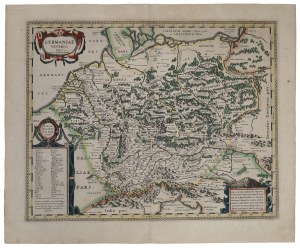 [Ziemie polskie w czasach Karola Wielkiego] Abraham ORTELIUS (1527 - 1598), Henricus HONDIUS (1597-1651), Mapa Germanii i Polski (tyt.oryg. „Germaniae Veteris typus”), ok. 1630