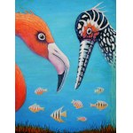 Bohdan Wincenty ŁOBODA (b. 1952), Black heron and flamingo, 2026