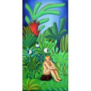 Ursula GA£¡ZKA (b. 1978), Girl among the trees with bells, 2024
