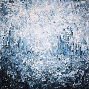 Iwona GABRYŚ (née en 1988), Composition en bleu marine et blanc n° 193, 2025