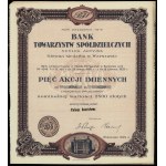 Poland, 5 shares at 500 zlotys = 2,500 zlotys, 1929, Warsaw