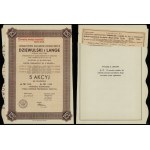 Poland, 5 shares at 250 zlotys = 1,250 zlotys, 1937, Warsaw