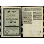 Poland, 5 shares of 100 zlotys each = 500 zlotys, 1934, Warsaw.