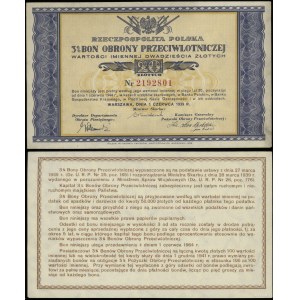 Polska, 3% bon obrony przeciwlotniczej na 20 złotych, 1.06.1939