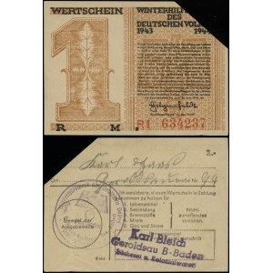 Aiuto invernale alla popolazione tedesca, 1 marco, 1943-1944