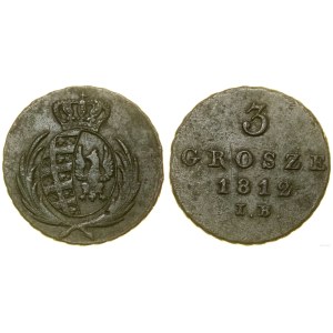 Pologne, 3 grosze (trojak), 1812 IB, Varsovie
