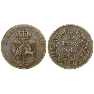 Poland, 3 grosze (trojak), 1831 KG, Warsaw