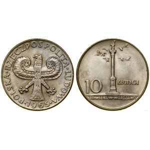 Pologne, 10 zlotys, 1965, Varsovie