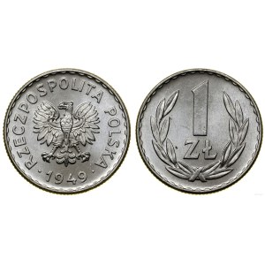 Pologne, 1 zloty, 1949, Varsovie
