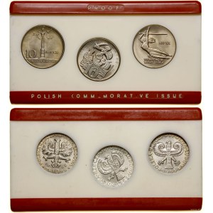 Pologne, set : 3 x 10 or, 1965, Varsovie