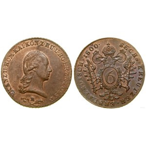 Autriche, 6 krajcars, 1800 B, Kremnica