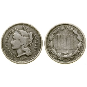 United States of America (USA), 3 cents, 1867, Philadelphia