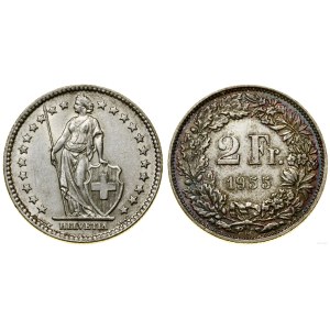 Suisse, 2 francs, 1955 B, Berne