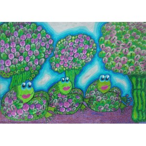Anna Korszla, Blooming frogs in a blooming garden, 2018