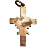 Patriotic jewelry - Enamel cross with Polish eagle - II RP [ patriotic, eagle pattern 27].