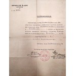 Silesian Aeroclub - Katowice - Certificate for holding a glider pilotage course - Chelm - Goleszow School, Katowice 1935.