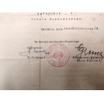 Silesian Aeroclub - Katowice - Certificate for holding a glider pilotage course - Chelm - Goleszow School, Katowice 1935.
