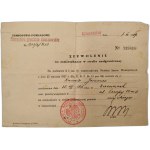 Permit to reside in the border zone - Chorzow 1939 [ Stamp of the District Governor ].