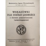 Ministry of Internal Affairs - Guidelines for the General Public on anti-aircraft and anti-gas defense - Warsaw 1938 [ security booklet ].