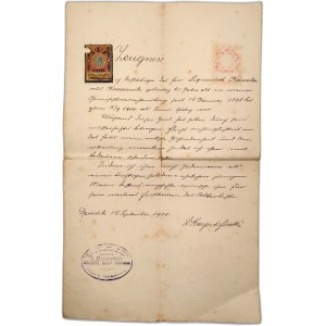 Leon Krzysztoforski Dziedzice Vodka and Liquor Factory - labor certificate - Dziedzice 1900 [ Czechowice - Dziedzice ].