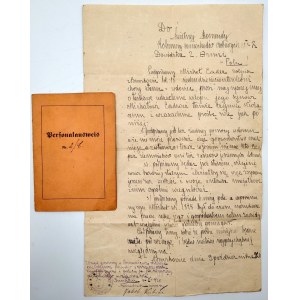 Bolshevik War 1920 - Letter to the Headquarters of the Column of the 2nd Army Headquarters in the Field - Buczkowice 1920 [ Seal of the Municipality Office and signature of the Mayor + Personalausweis Cader ].