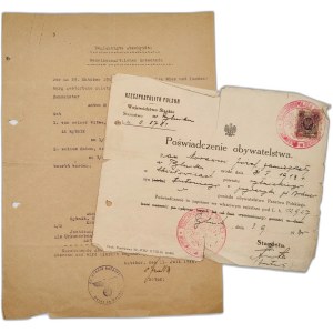 Certificate of citizenship and death on train - Rybnik 1930 / 1943 [ Third Reich ].