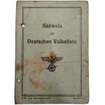 Ausweis der Deutschen Volksliste: Legitimation of the German nationality list - Cieszyn - Teschen 1942 [ Third Reich ].
