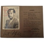 German identity card (Personalausweis) issued to an employee [ actor ] of the State Theatre of the General Government - Krakow Theatre, 1940 [ General Government ].
