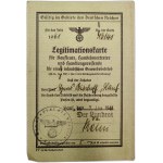 German Legitimationskarte (card) for merchants and sales representatives from 1941 [ Third Reich ].