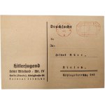 Confirmation of acceptance into the ranks of the Hitlerjugend paramilitary organization, 1930s [ Third Reich ].